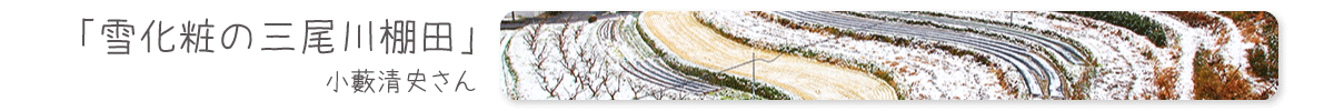 雪化粧の三尾川棚田