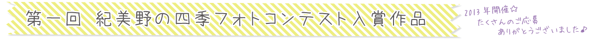 第一回 紀美野の四季フォトコンテスト